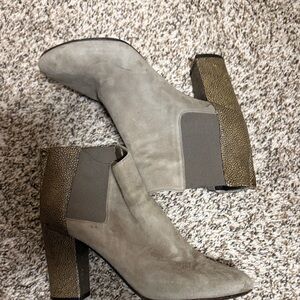 Lanvin Gray Brown Suede Ankle Boots 37.5